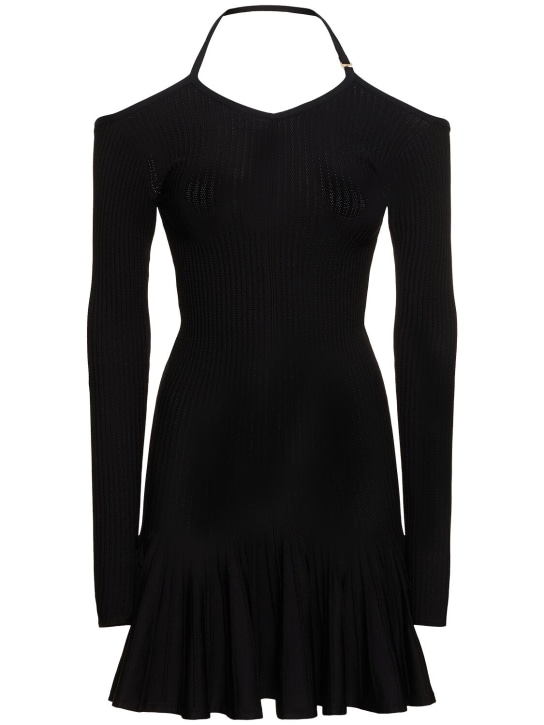 Khaite: Mamie viscose blend mini dress - 블랙 - women_0 | Luisa Via Roma