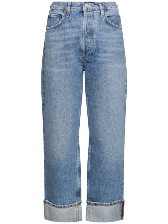 Agolde: Fran low rise wide jeans - Mavi - women_0 | Luisa Via Roma