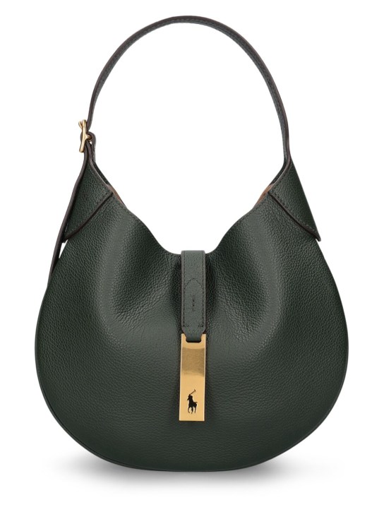 Polo Ralph Lauren: Small Polo Id leather shoulder bag - Racing Green - women_0 | Luisa Via Roma