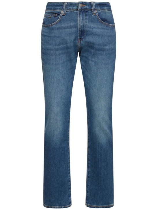 Boss: Jeans Delaware in denim di cotone - Blu Acceso - men_0 | Luisa Via Roma