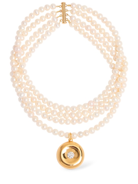 Timeless Pearly: Pearl & crystal necklace - women_0 | Luisa Via Roma