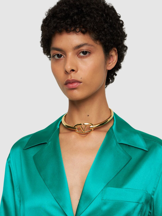 Valentino Garavani: Halskette mit V-Logo „Moon“ - Gold - women_1 | Luisa Via Roma