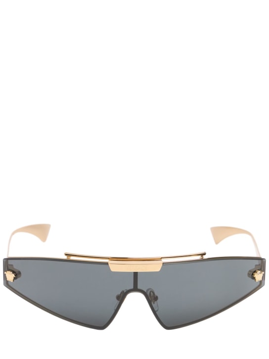 Versace: Metal sunglasses - Gold/Grey - women_0 | Luisa Via Roma