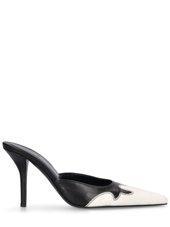 Gia Borghini: Zapatos mules de piel 85mm - women_0 | Luisa Via Roma