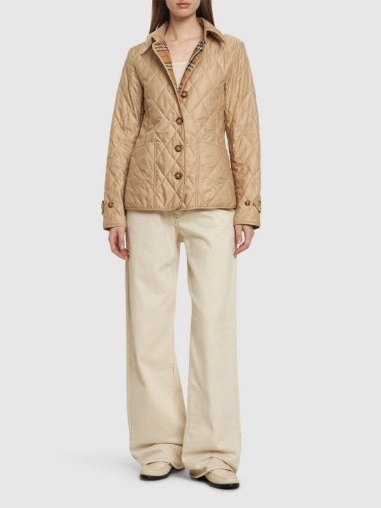 Burberry: Fernleigh quilted short jacket - Beige - women_1 | Luisa Via Roma