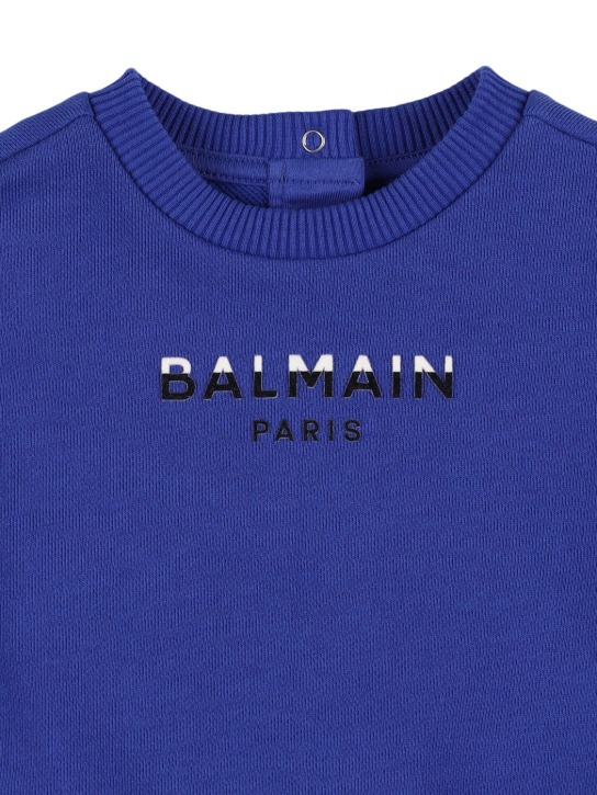 Balmain: Cotton sweatshirt - Blue - kids-boys_1 | Luisa Via Roma