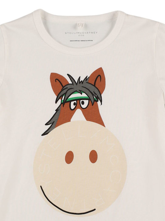 Stella McCartney Kids: Camiseta de jersey de algodón estampada - Blanco - kids-boys_1 | Luisa Via Roma