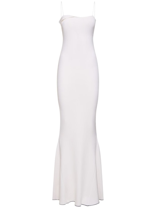 Jacquemus: La Robe Aro针织长款连衣裙 - 白色 - women_0 | Luisa Via Roma