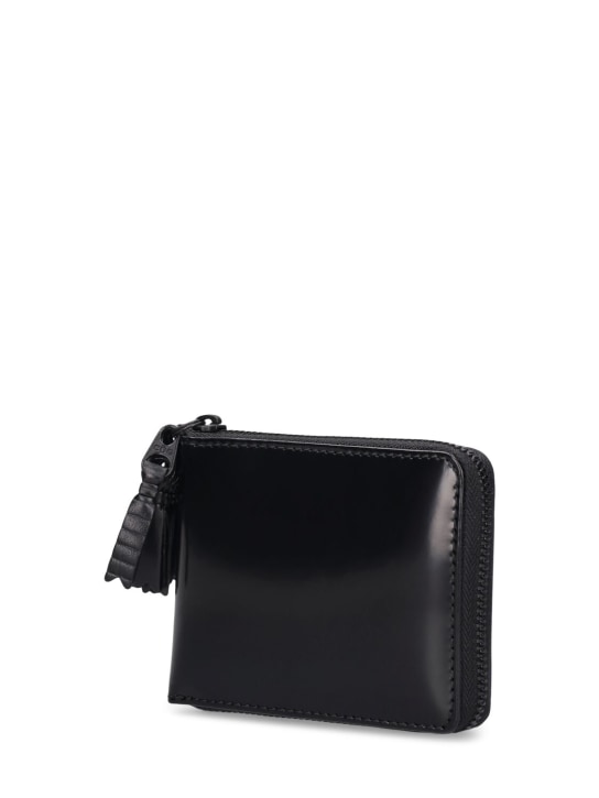 Comme des Garçons Wallet: Zipper medley leather wallet - Black - women_1 | Luisa Via Roma