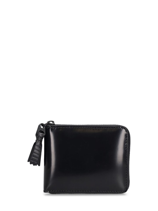 Comme des Garçons Wallet: Zipper medley leather wallet - Siyah - men_0 | Luisa Via Roma