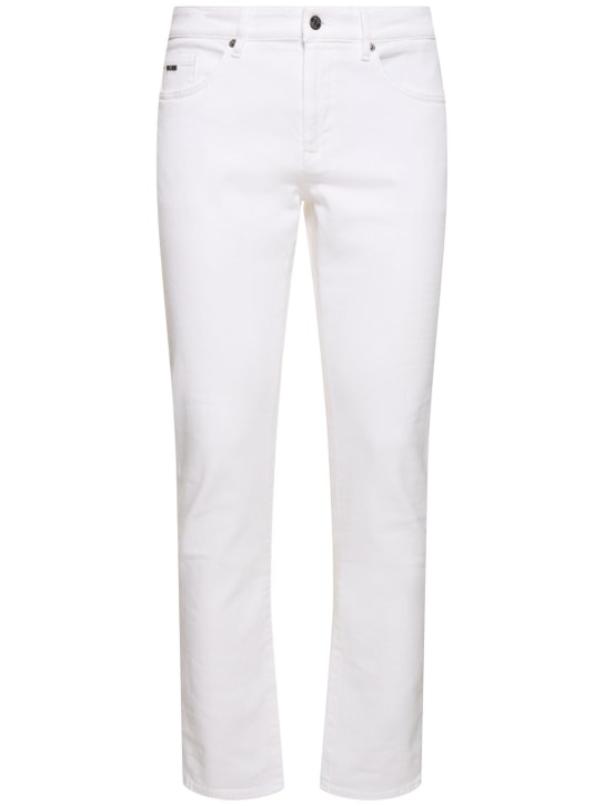Boss: Jeans Delaware in denim di cotone - Bianco - men_0 | Luisa Via Roma