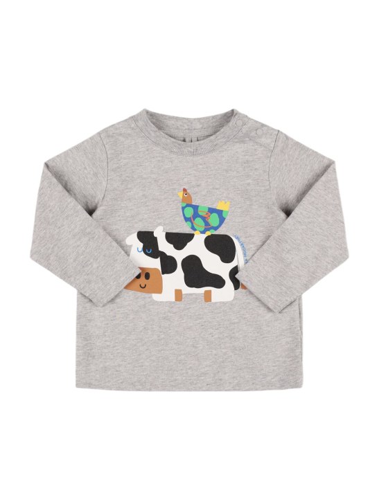 Stella McCartney Kids: Haut en jersey de coton biologique - Gris - kids-boys_0 | Luisa Via Roma