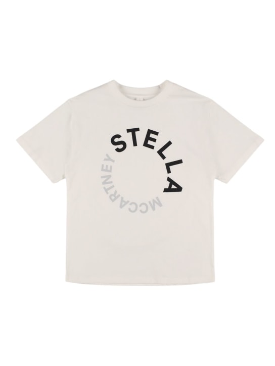 Stella Mccartney Kids: Camiseta de jersey de algodón estampada - Blanco - kids-boys_0 | Luisa Via Roma