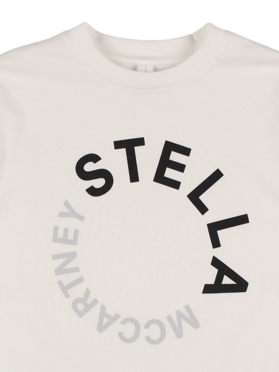 Stella Mccartney Kids: 印花棉质平纹针织T恤 - 白色 - kids-girls_1 | Luisa Via Roma