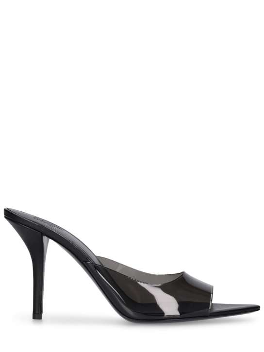 Gia Borghini: 90mm Perni 04 PVC sandal mules - Siyah - women_0 | Luisa Via Roma