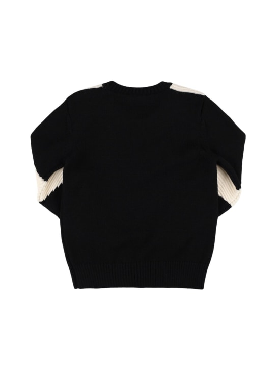Balmain: Maglia in lana con logo - kids-girls_2 | Luisa Via Roma