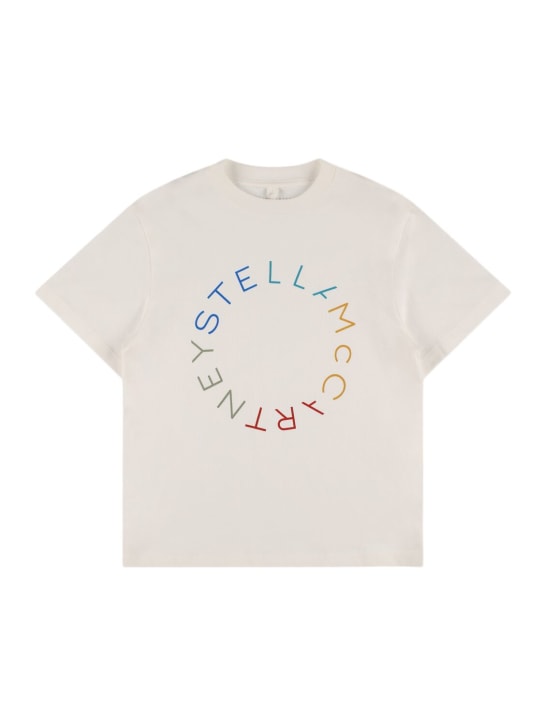 Stella McCartney Kids: Bedrucktes T-Shirt aus Baumwolljersey - Weiß - kids-boys_0 | Luisa Via Roma