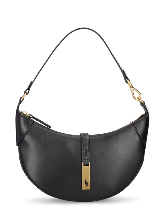 Polo Ralph Lauren: Mini Polo Id leather shoulder bag - Black - women_0 | Luisa Via Roma