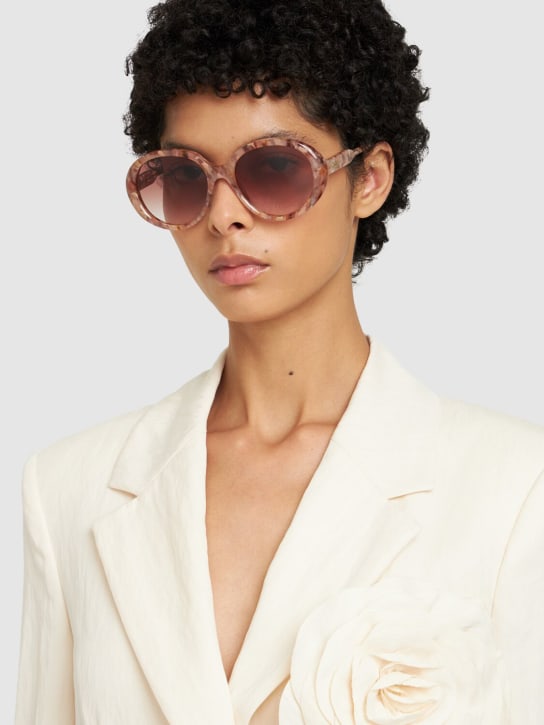 Chloé: Gayia round bio-acetate sunglasses - Pink/Red - women_1 | Luisa Via Roma