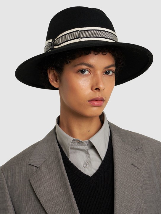 Borsalino: Romy wool felt hat - Black - women_1 | Luisa Via Roma