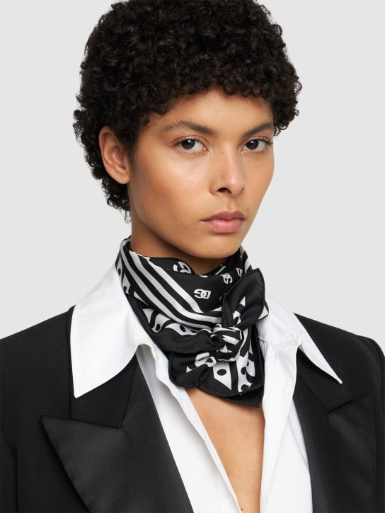 Dolce&Gabbana: Monogram シルクツイルスカーフ - women_1 | Luisa Via Roma