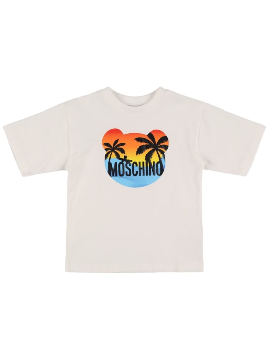 Moschino: Cotton jersey t-shirt - White - kids-boys_0 | Luisa Via Roma