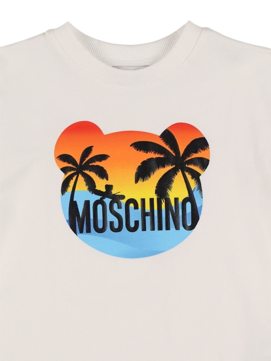 Moschino: 코튼 저지 티셔츠 - 화이트 - kids-girls_1 | Luisa Via Roma