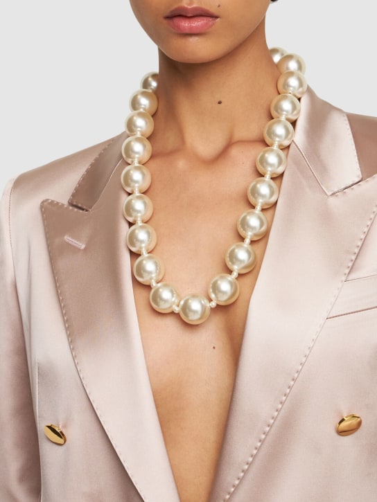 Magda Butrym: Faux pearl double wrap necklace - Beyaz - women_1 | Luisa Via Roma