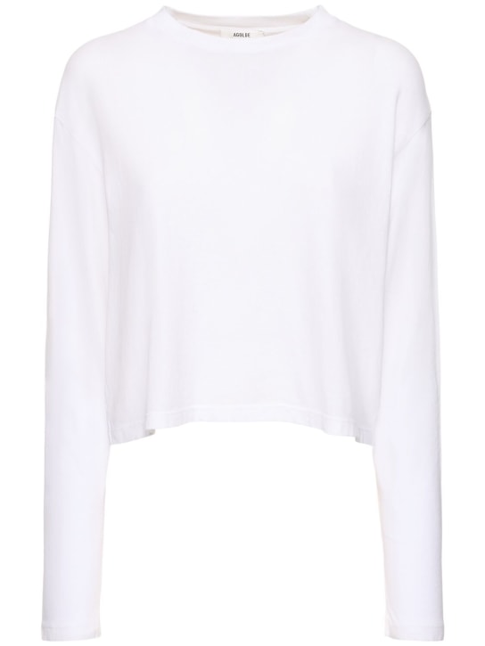 Agolde: Mason cropped organic cotton t-shirt - White - women_0 | Luisa Via Roma