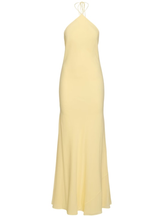 The Andamane: Rebecca silk georgette maxi slip dress - Giallo - women_0 | Luisa Via Roma