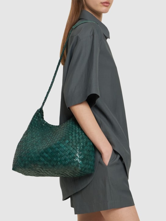 Dragon Diffusion: Santa Rosa handwoven tapered leather bag - Military Green - women_1 | Luisa Via Roma