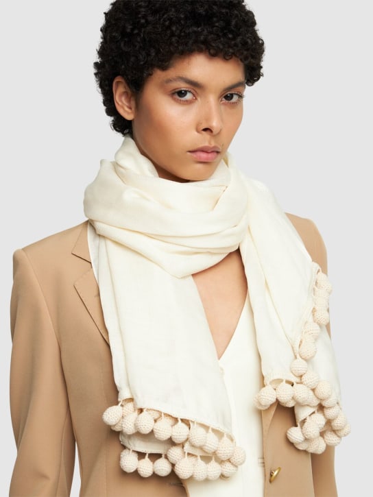 Max Mara: Fumana wool & linen scarf - Tela - women_1 | Luisa Via Roma