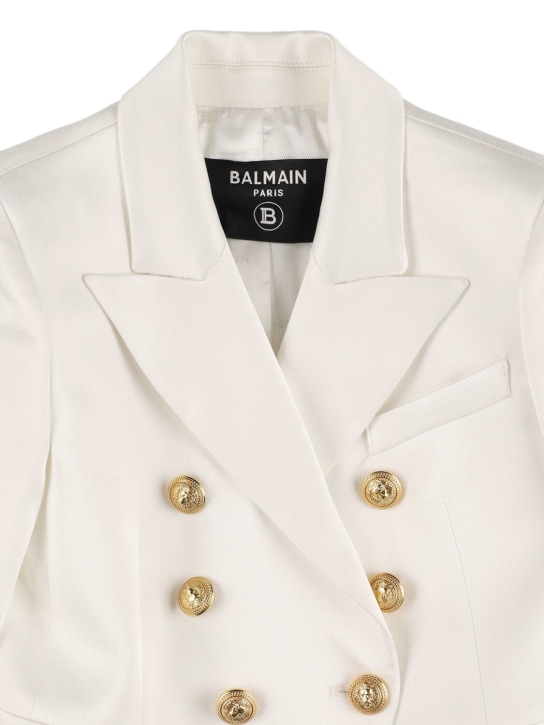 Balmain: Viscose blend jacket - White/Gold - kids-girls_1 | Luisa Via Roma