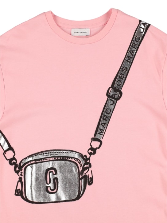 Marc Jacobs: 棉质平纹针织双面布连衣裙 - 粉色 - kids-girls_1 | Luisa Via Roma