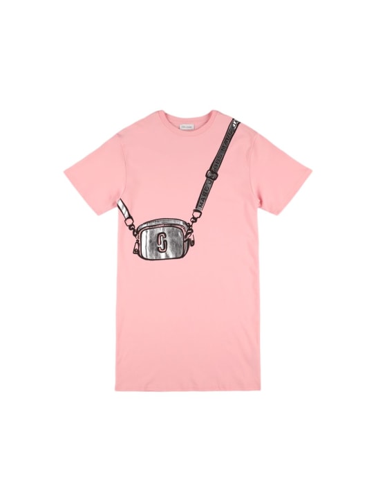 Marc Jacobs: Vestito in jersey di cotone interlock - Rosa - kids-girls_0 | Luisa Via Roma