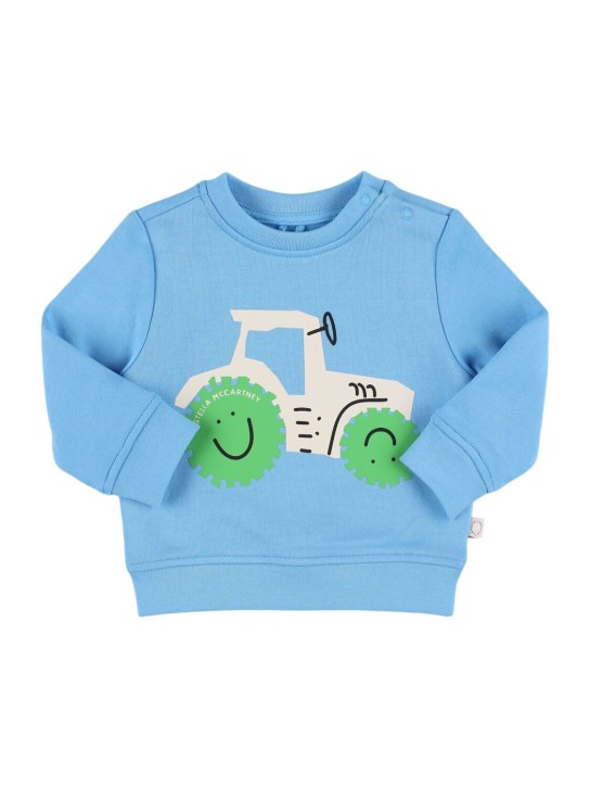 Stella McCartney Kids: 印花棉质卫衣 - 浅蓝色 - kids-boys_0 | Luisa Via Roma