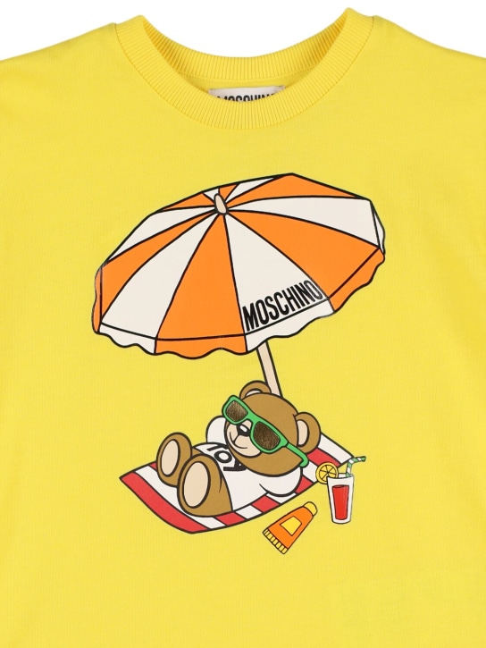 Moschino: T-Shirt aus Baumwolljersey - Gelb - kids-boys_1 | Luisa Via Roma