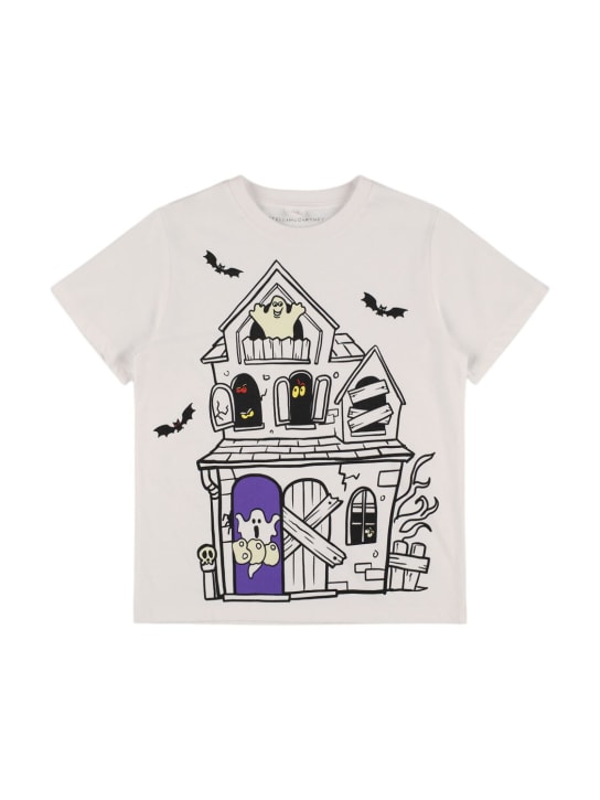 Stella McCartney Kids: T-shirt en jersey de coton imprimé - Blanc - kids-boys_0 | Luisa Via Roma