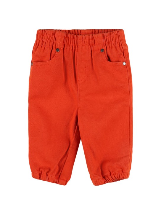 Stella Mccartney Kids: Pantalon en gabardine de coton stretch - Rouge - kids-boys_0 | Luisa Via Roma