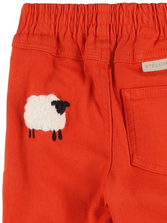 Stella Mccartney Kids: Pantalones de gabardina de algodón stretch - Rojo - kids-boys_1 | Luisa Via Roma