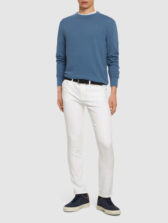 Boss: Jeans de denim de algodón - Blanco - men_1 | Luisa Via Roma