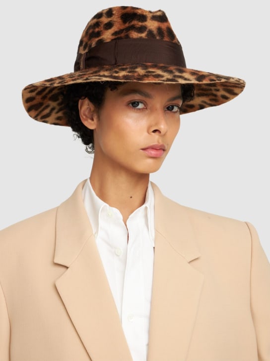 Borsalino: Sophie leopard print felt hat - women_1 | Luisa Via Roma