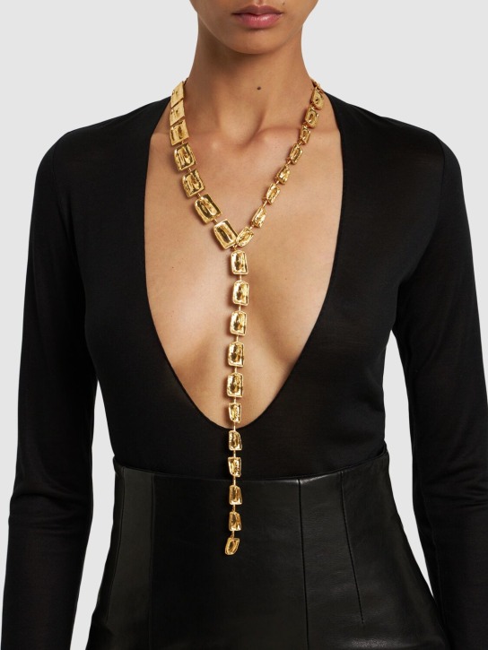 Tom Ford: Lariat long necklace - Antique Gold - women_1 | Luisa Via Roma