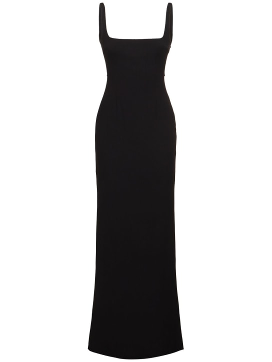 16arlington: Vestido largo de crepé - Negro - women_0 | Luisa Via Roma