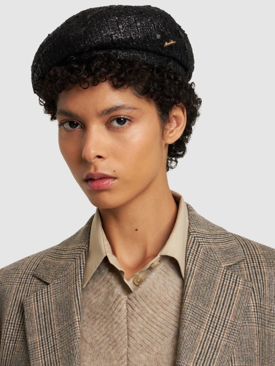 Borsalino: Small Leslie wool hat - Spalmato Nero - women_1 | Luisa Via Roma
