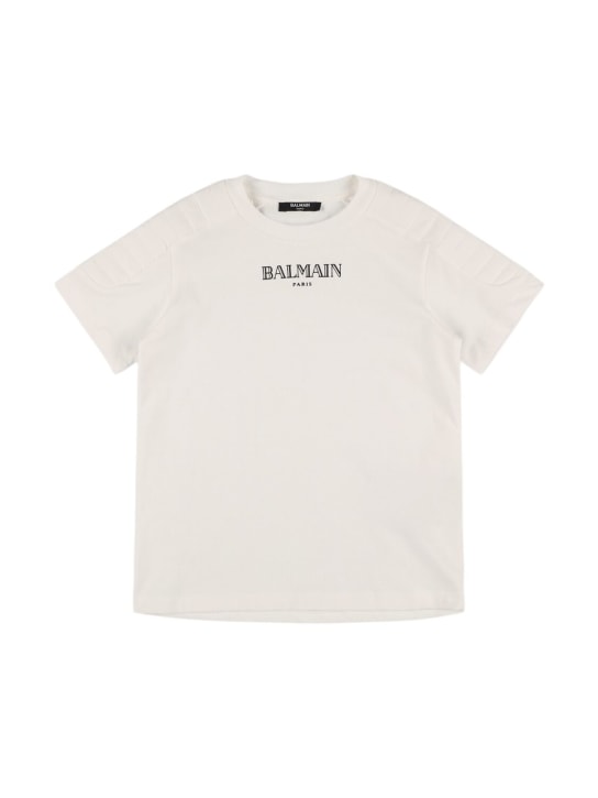 Balmain: Cotton jersey t-shirt w/ logo - kids-boys_0 | Luisa Via Roma