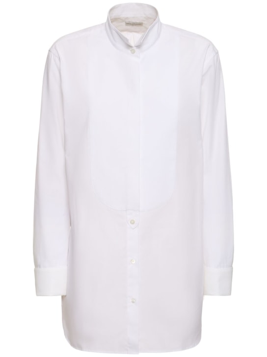 Dries Van Noten: Camisa de popelina de algodón - Blanco - women_0 | Luisa Via Roma