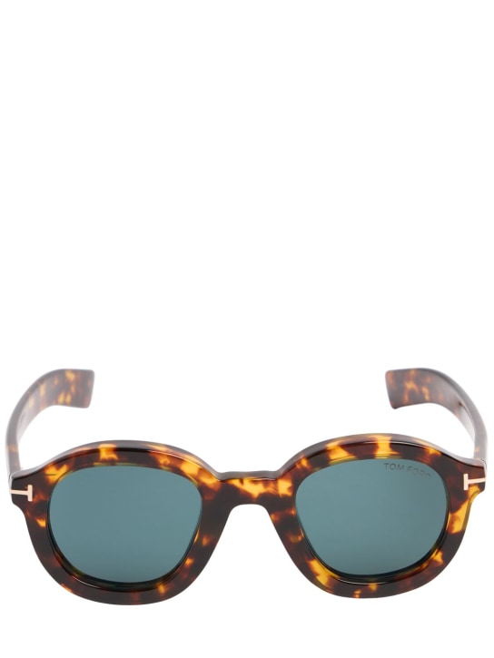 Tom Ford: Raffa acetate sunglasses - Dk Havana/Blue - women_0 | Luisa Via Roma