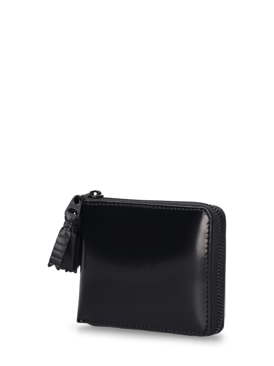Comme des Garçons Wallet: Zipper Medley leather wallet - Siyah - men_1 | Luisa Via Roma