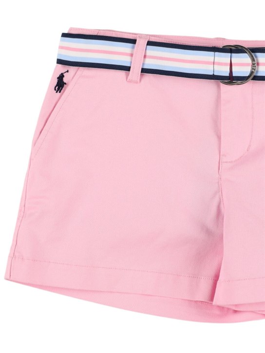 Polo Ralph Lauren: Cotton blend chambray shorts - Açık Pembe - kids-girls_1 | Luisa Via Roma